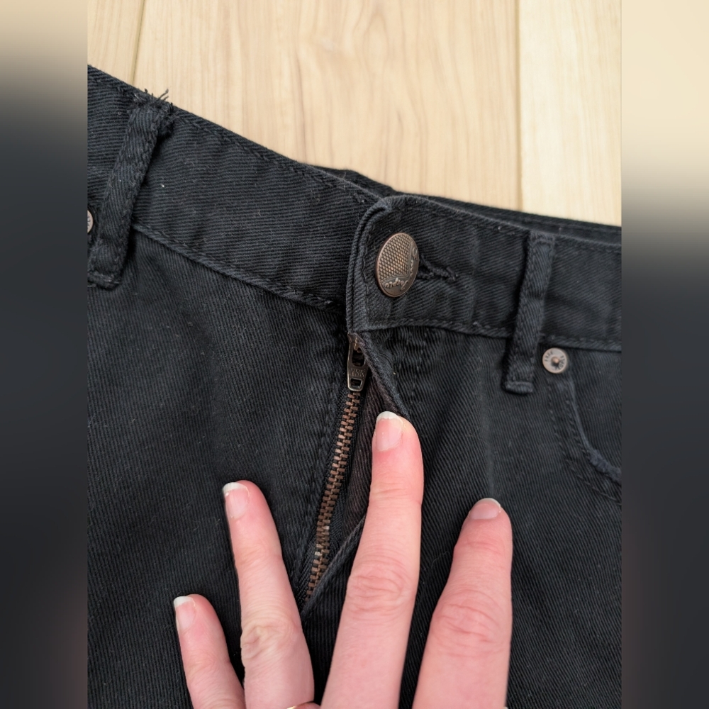 Free People Black Lace Trim Denim Women's Shorts - Picture 4 of 10
